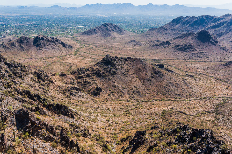 Looking down on trail 100 from the Piewesta Peak